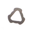 A small dark gray foam triangular ring-shaped gasket or filter element on a plain white background.