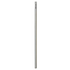 A slim, metallic silver vertical pole or rod shown upright against a solid white background.