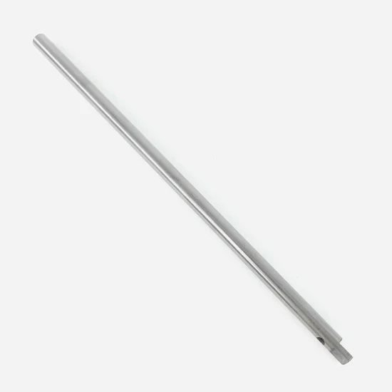 A silver metal rod on a white background