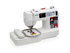 Brother sewing machine with embroidery hoop on a white background