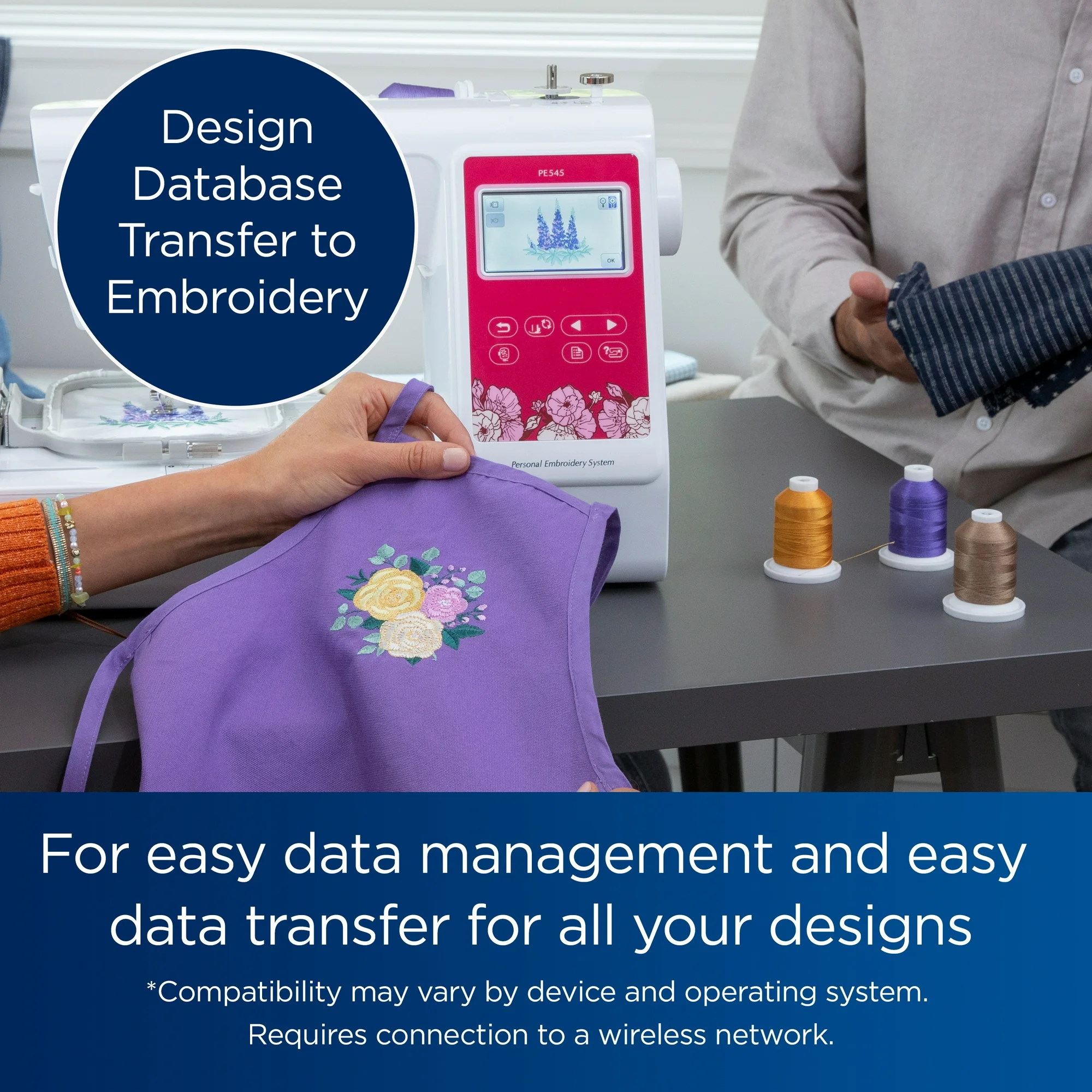 Brother PE545 Embroidery Machine Design Database Transfer