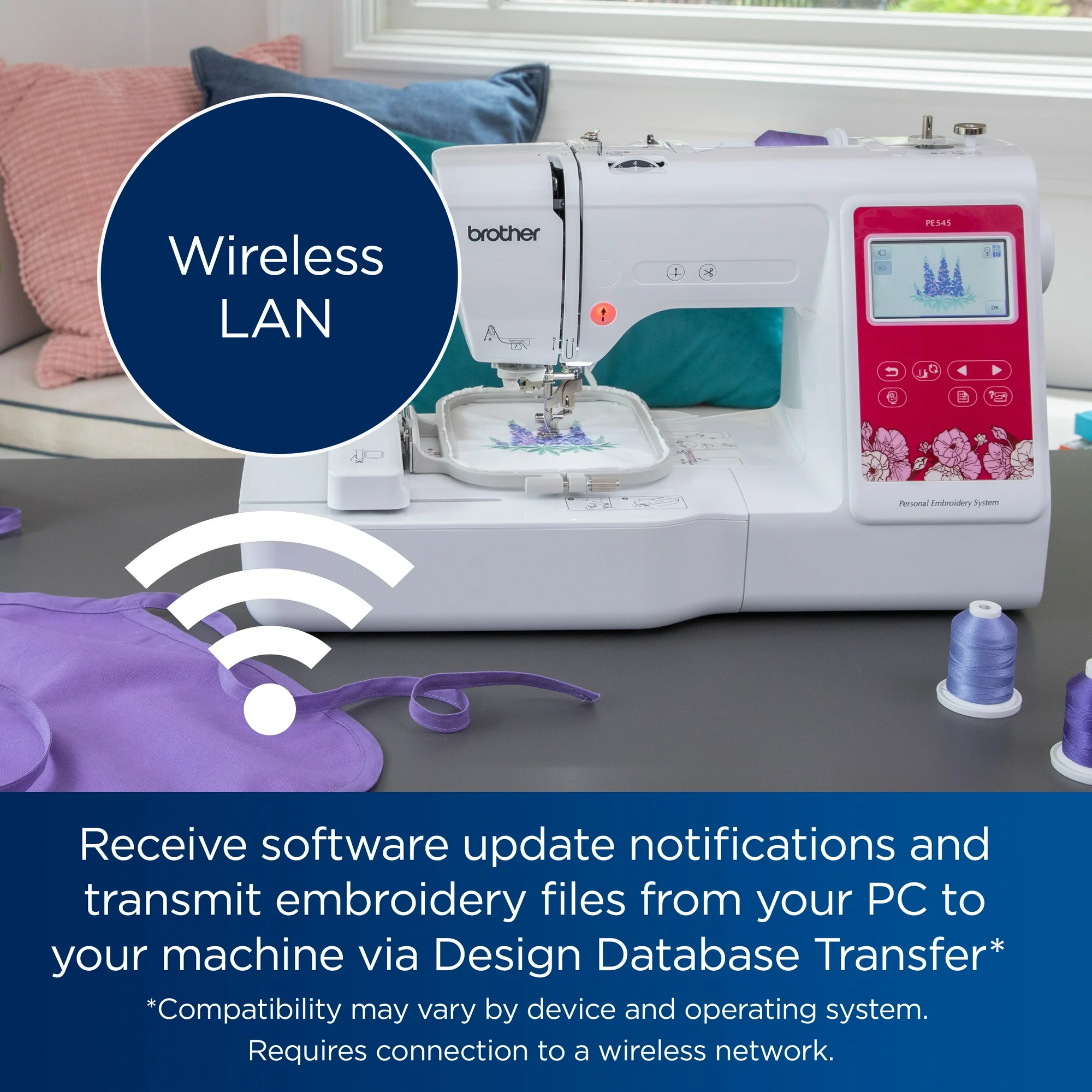 Brother PE545 Embroidery Machine Wireless LAN