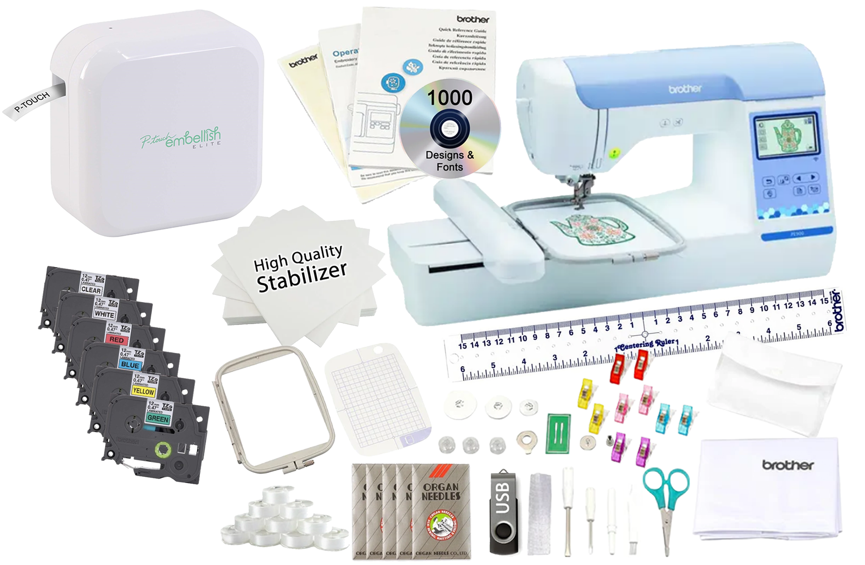 Brother PE900 Embroidery Machine Ribbon Bundle