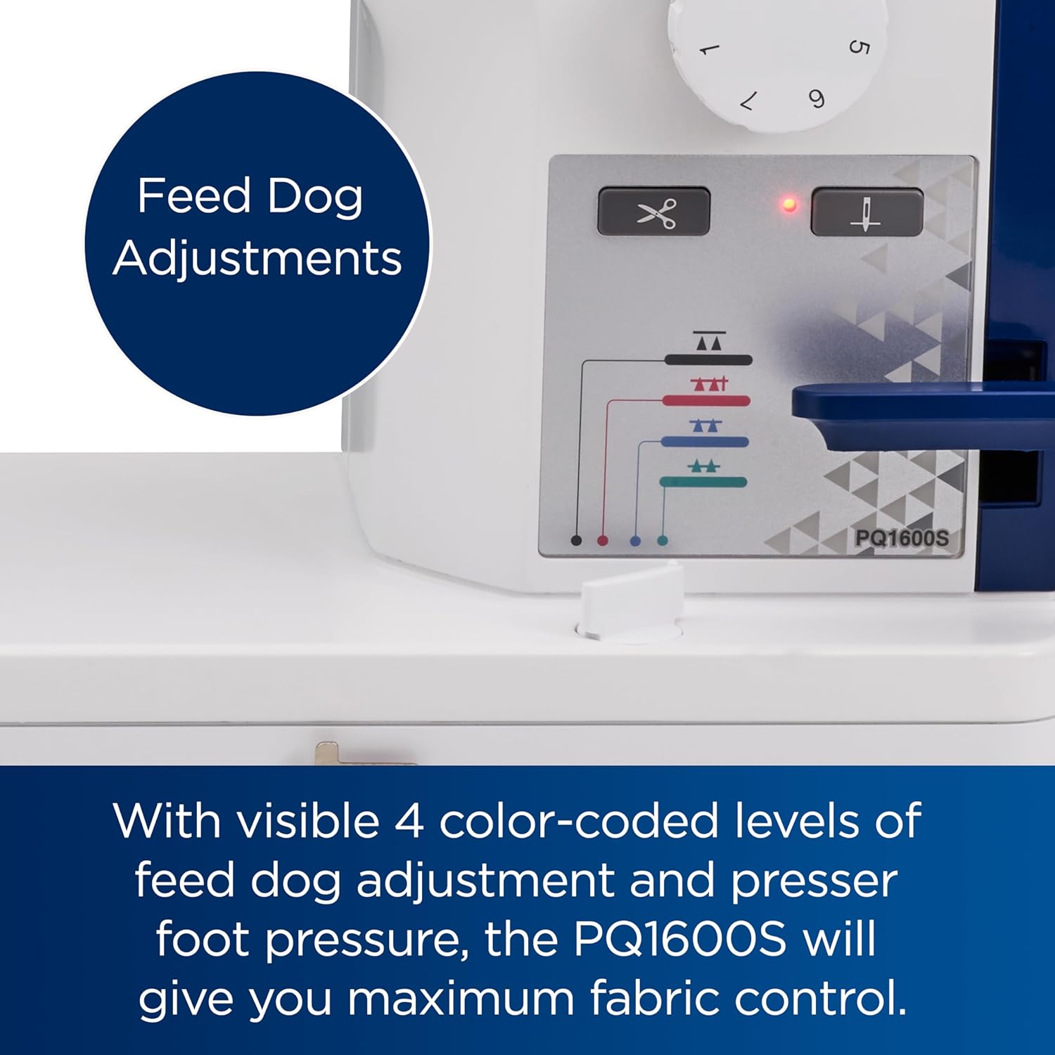 Brother PQ1600S High Speed Straight Stitch Sewing and Quilting Machine Feed Dog Adjustments