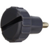 A dark gray plastic knob with a slotted center and a threaded metal screw post, shown on a plain white background.