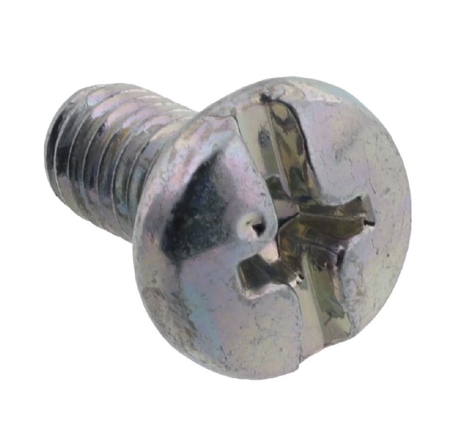 A single metal screw head with a threaded shaft, shown on a plain white background.