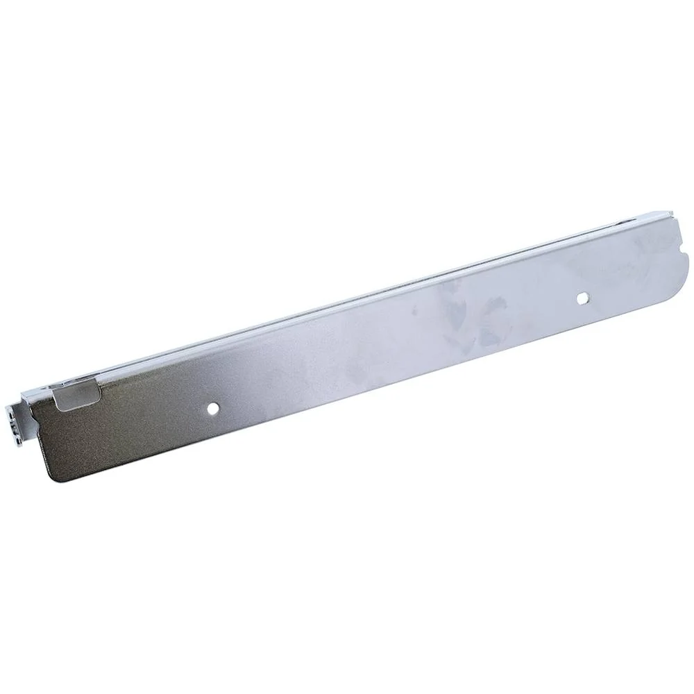 A long, narrow metallic silver replacement part with pre-drilled holes, shown diagonally on a plain white background.