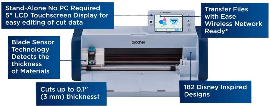 Brother SDX330D Disney ScanNCut Craft Cutting Machine Features