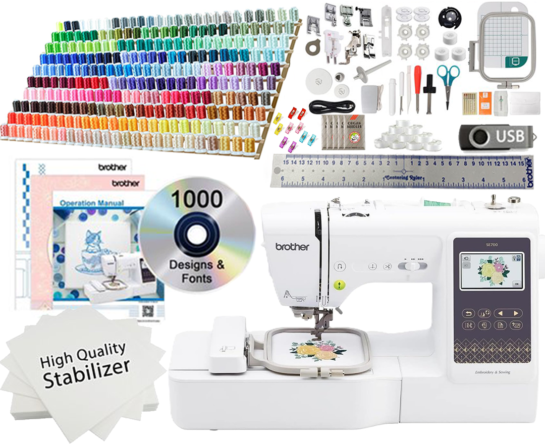 Brother SE700 Sewing and Embroidery Machine 260 Embroidery Thread Spool Bundle