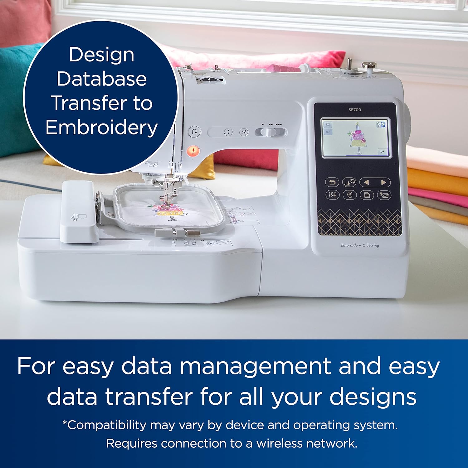 Brother SE700 Sewing and Embroidery Machine Design Database Transfer