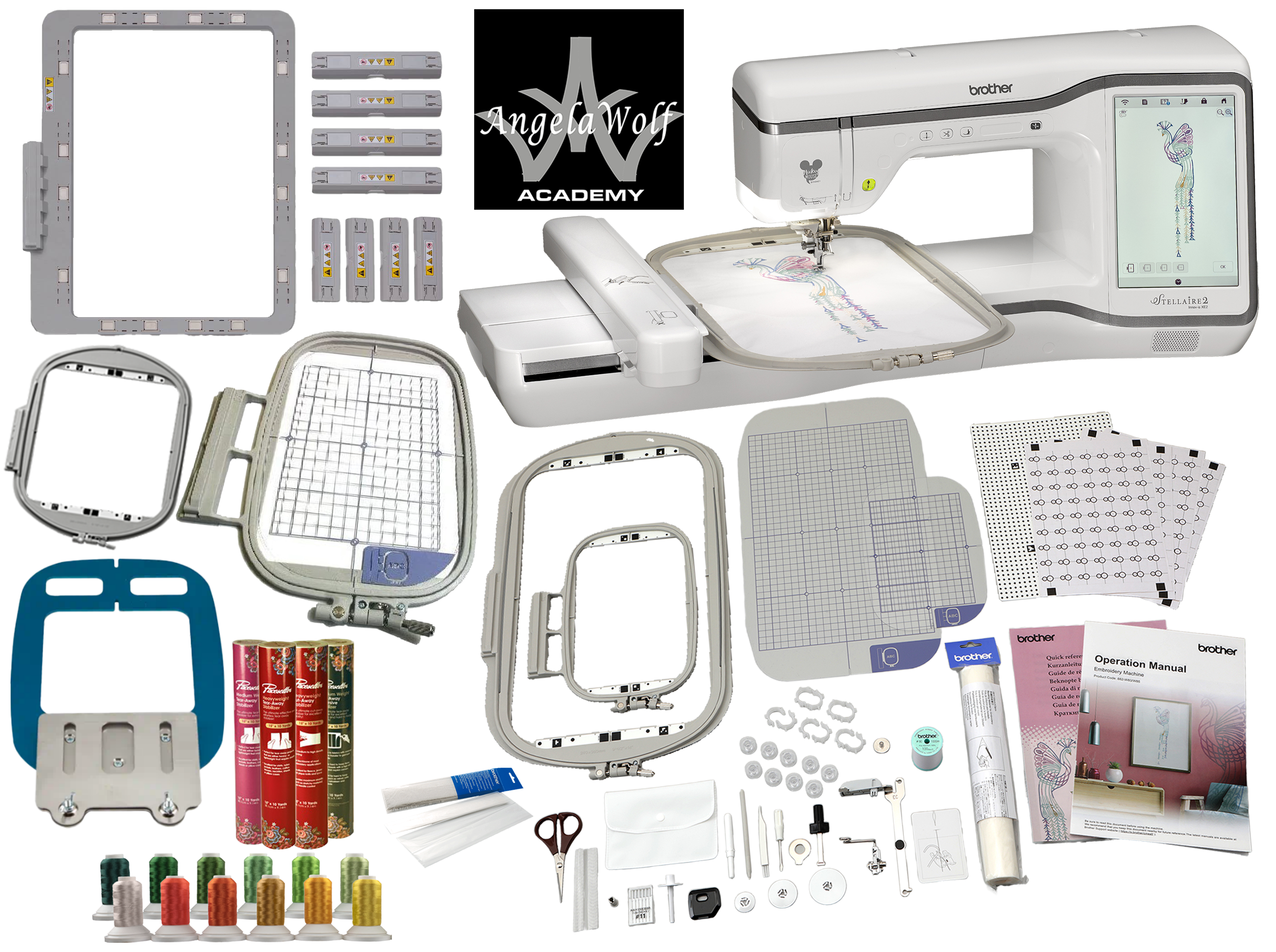 Brother Stellaire Innov-is XE2 Embroidery Machine Embroidery Bundle