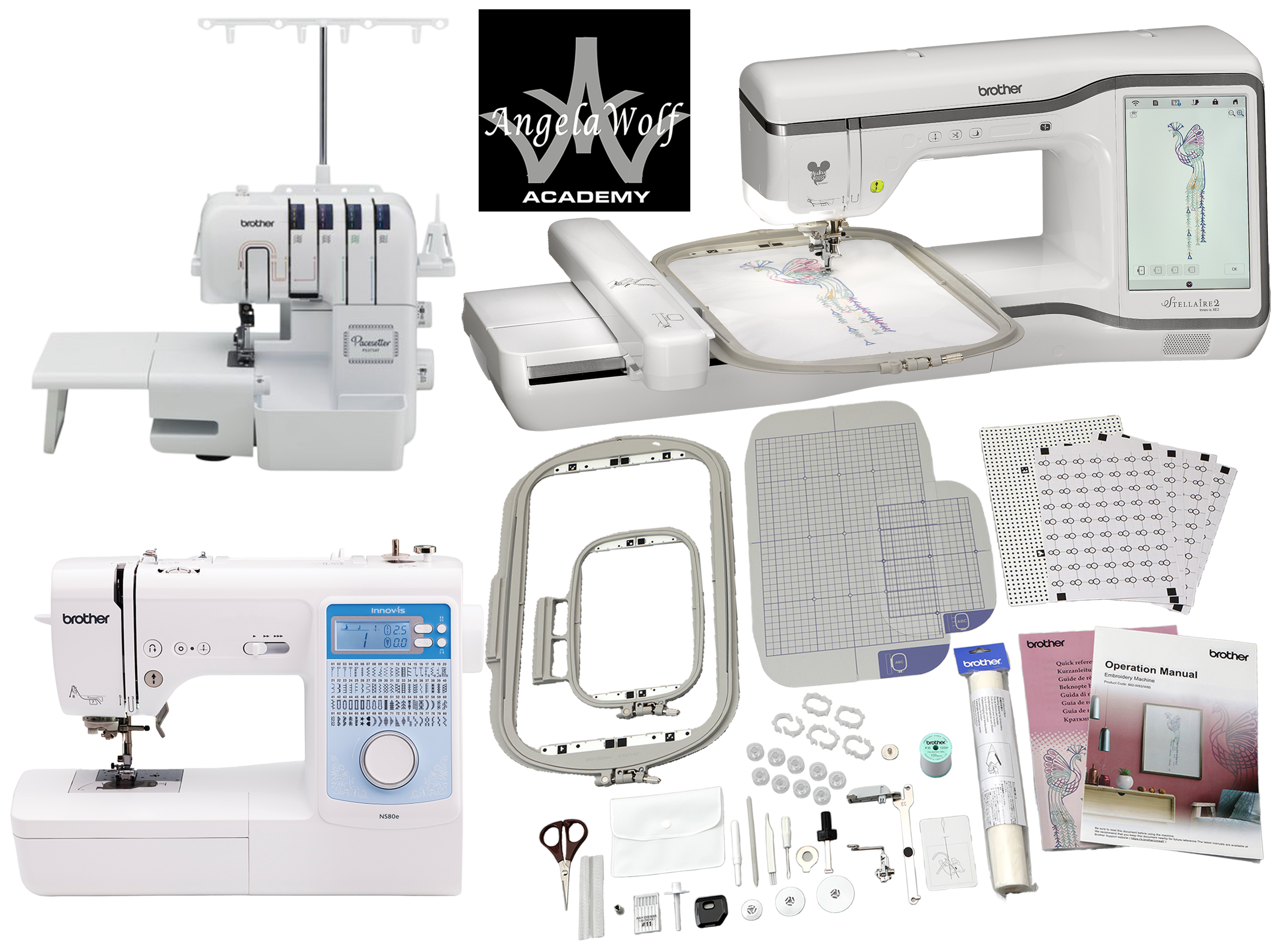 Brother Stellaire Innov-is XE2 Embroidery Machine NS80E PS3734T Combo Package
