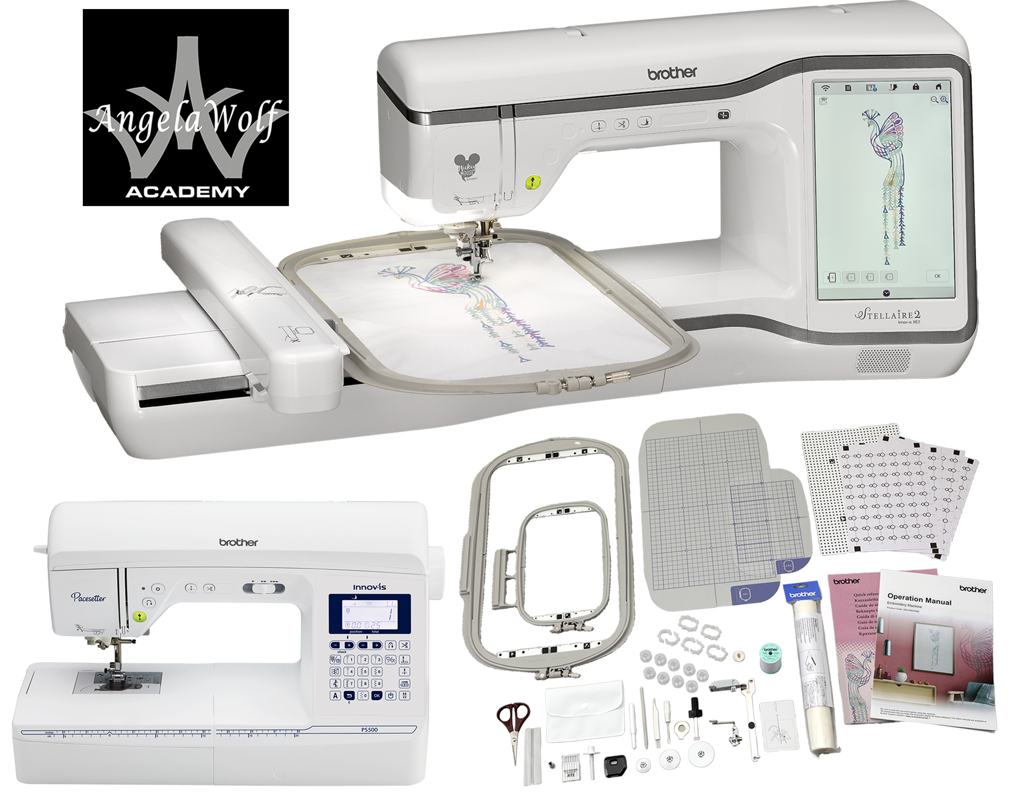 Brother Stellaire Innov-is XE2 Embroidery Machine PS500 Combo Package