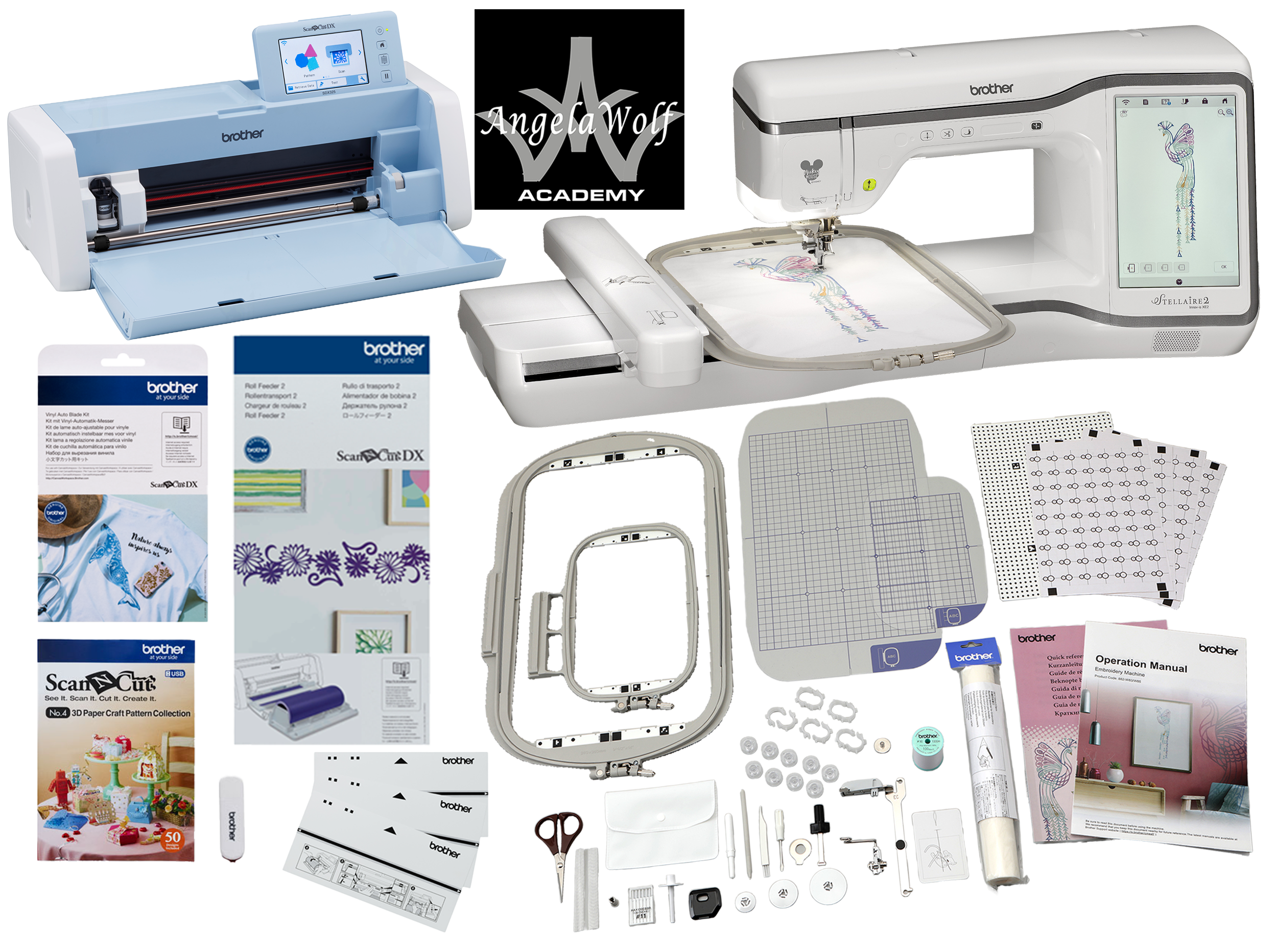 Brother Stellaire Innov-is XE2 Embroidery Machine Vinyl Craft Cutting Bundle
