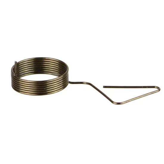 Metal spring with a handle on a white background