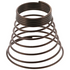 A dark bronze-colored metal compression spring, photographed on a solid white background.