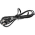 Black power cord with plug on a white background
