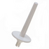 A white plastic replacement part with a circular base and a long cylindrical stem, shown on a plain white background.