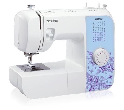 Brother sewing machine with purple design on a transparent background