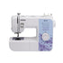Brother sewing machine with purple design on a white background