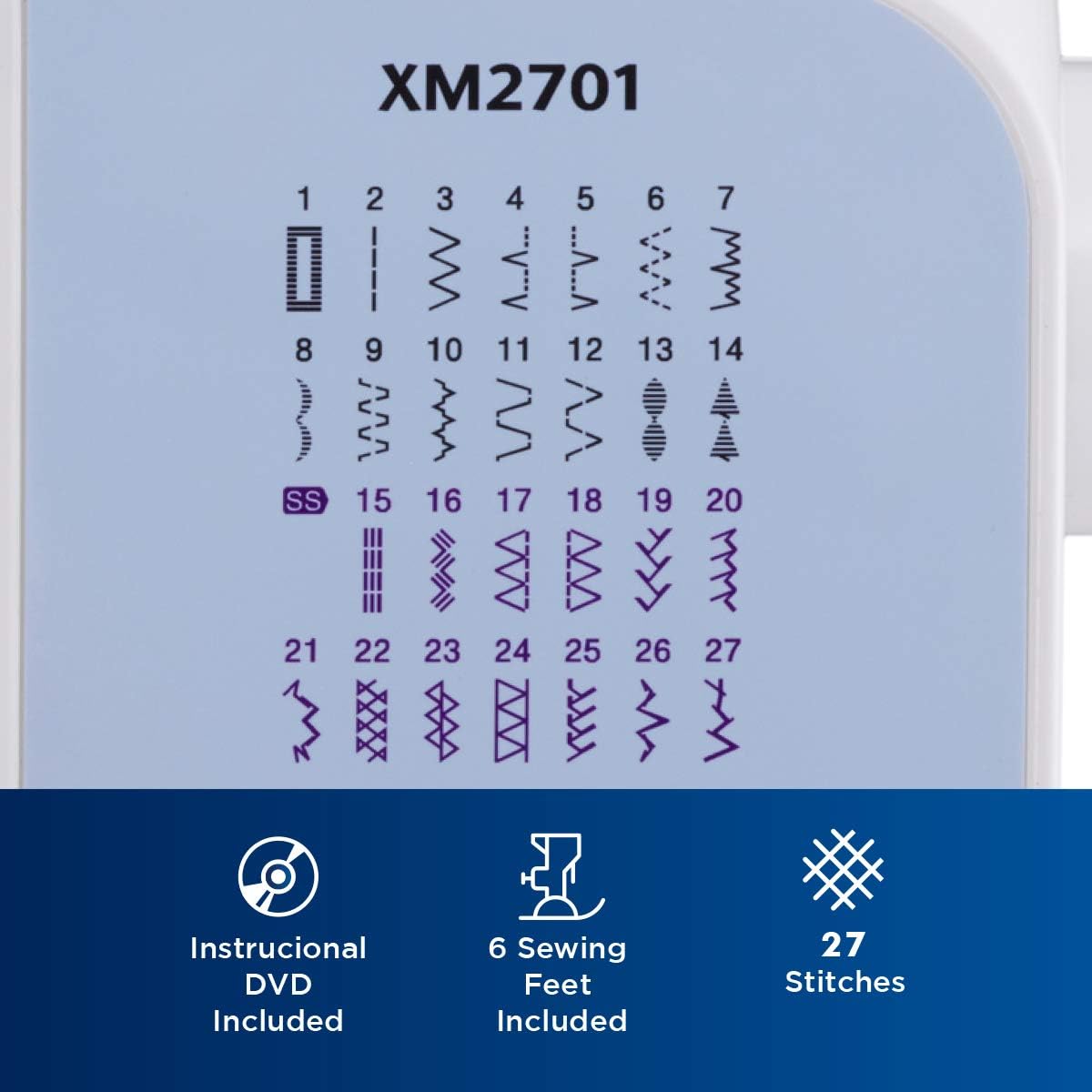 Brother XM2701 Sewing Machine Stitch Chart