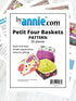 Pattern book for Petit Four Baskets by annie.com on a white background