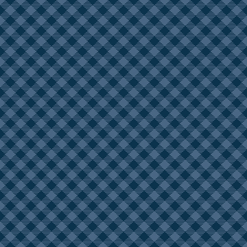 Fabric Riley Blake Oxford Blue Gingham Denim & Daisy by the Quarter Yard C18132-OXFORDBLUE