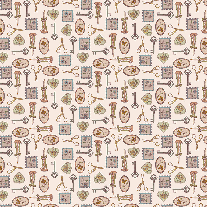 Fabric Riley Blake Latte Charmed Charmed & Treasured by the Quarter Yard C18161-LATTE