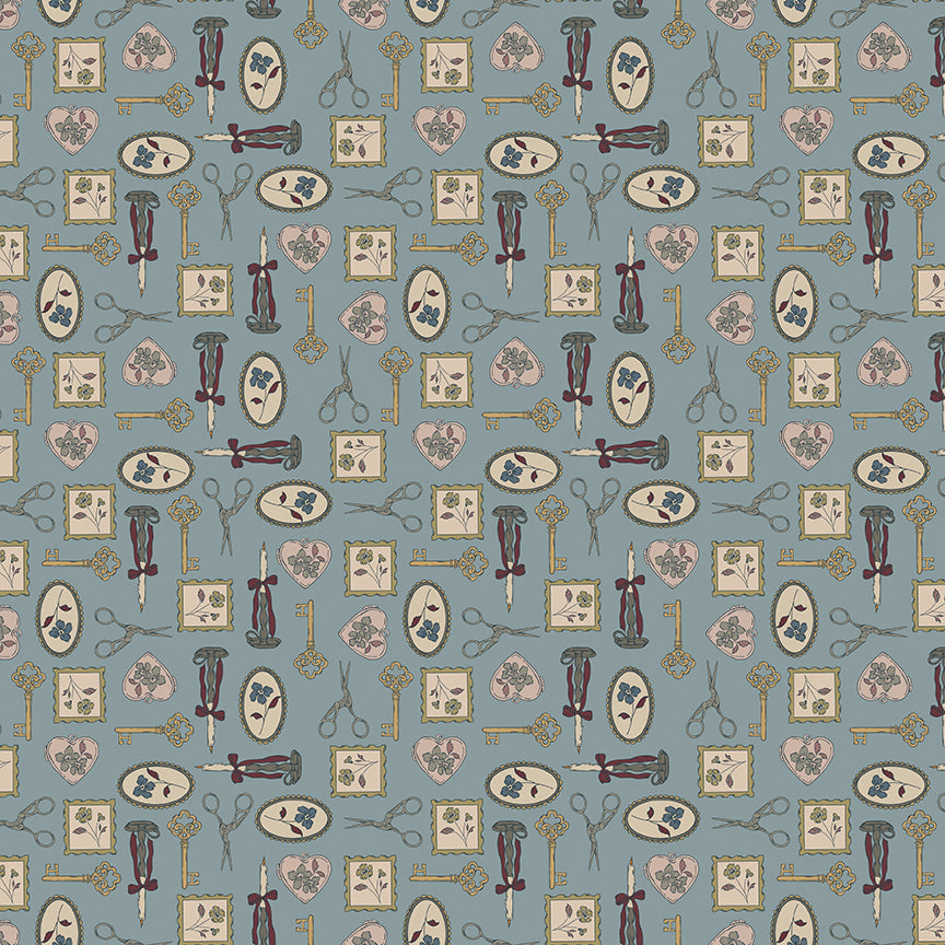 Fabric Riley Blake Storm Charmed Charmed & Treasured by the Quarter Yard C18161-STORM