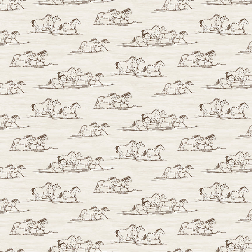 Fabric Riley Blake Cream Horse Toile The Homestead by the Quarter Yard C18232-CREAM