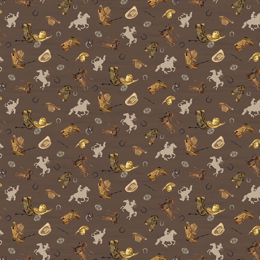 Fabric Riley Blake Brown Icon Toss The Homestead by the Quarter Yard C18235-BROWN