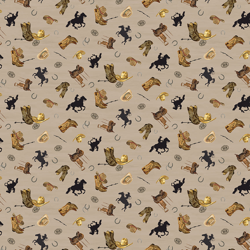 Fabric Riley Blake Tan Icon Toss The Homestead by the Quarter Yard C18235-TAN