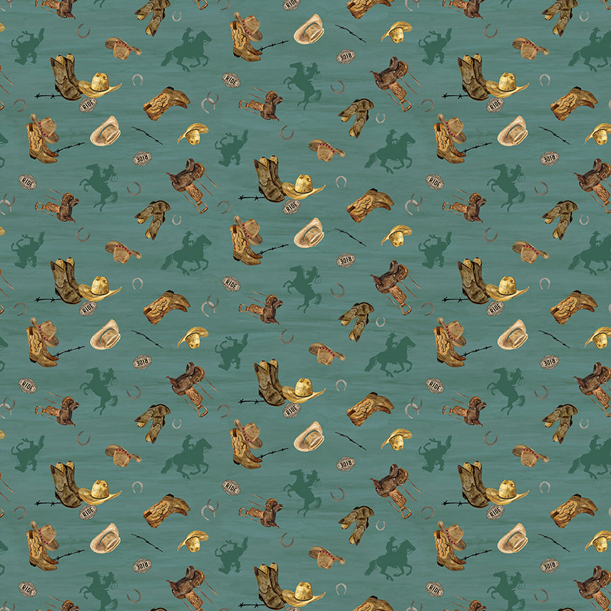 Fabric Riley Blake Teal Icon Toss The Homestead by the Quarter Yard C18235-TEAL