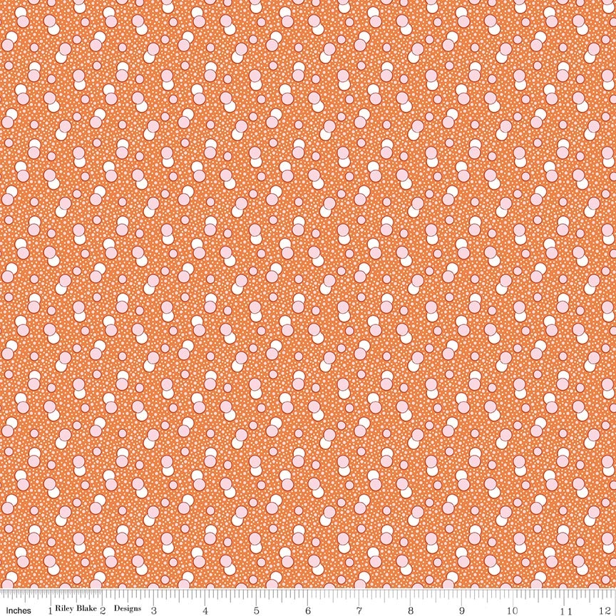 Fabric Riley Blake Orange Dots Traditional 30's by the Quarter Yard C18247-ORANGE