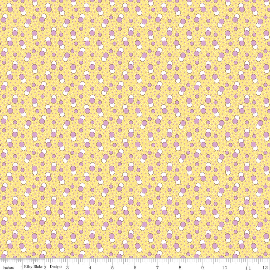 Fabric Riley Blake Yellow Dots Traditional 30's by the Quarter Yard C18247-YELLOW