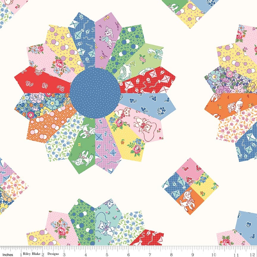 Fabric Riley Blake Multi Cheater Print Traditional 30's by the Quarter Yard C18249-MULTI