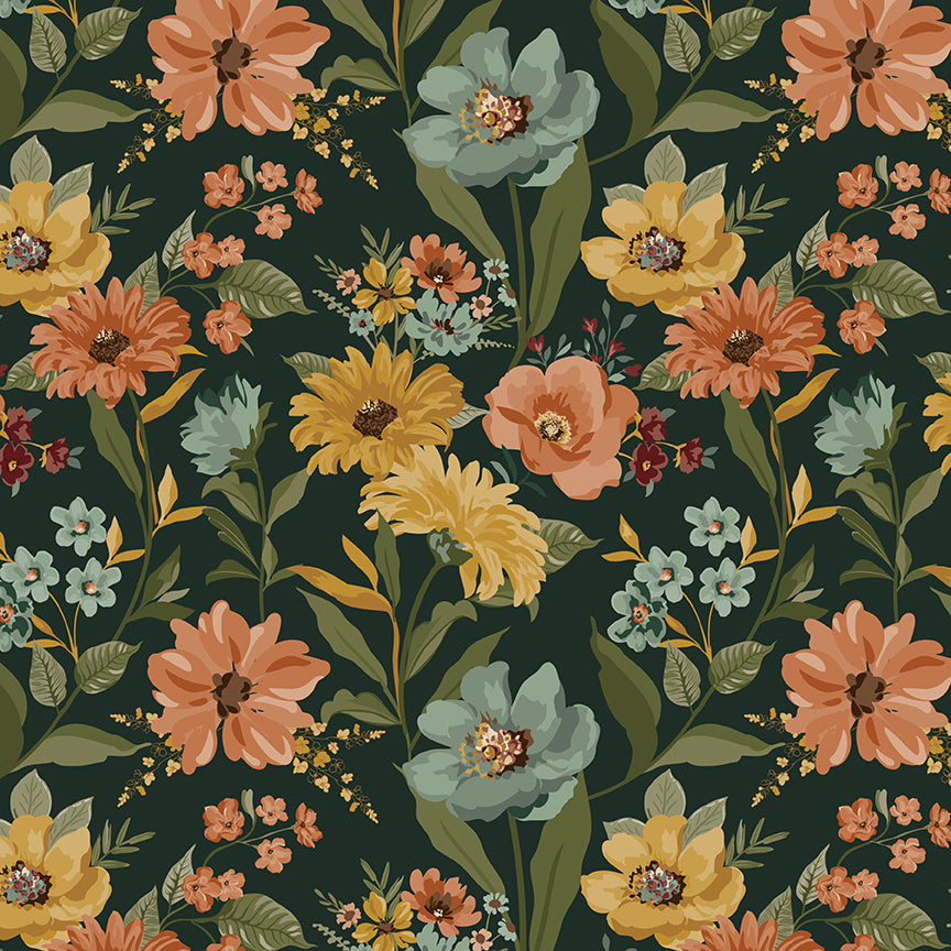 Fabric Riley Blake Dark Green Main Worth Repeating by the Quarter Yard C18260-DKGREEN