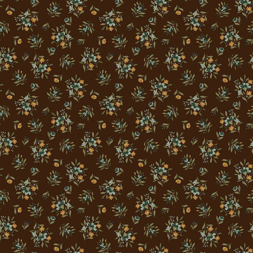 Fabric Riley Blake Coffee Floral Worth Repeating by the Quarter Yard C18261-COFFEE