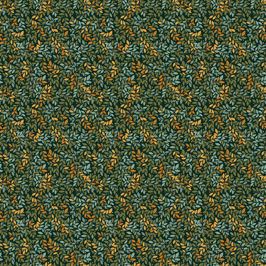 Fabric Riley Blake Dark Green Leaves Worth Repeating by the Quarter Yard C18263-DKGREEN