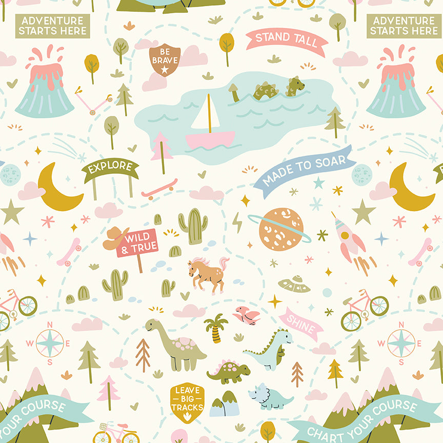 Fabric Riley Blake Petal Adventure Awaits Brave Your Way by the Quarter Yard C18310-PETAL
