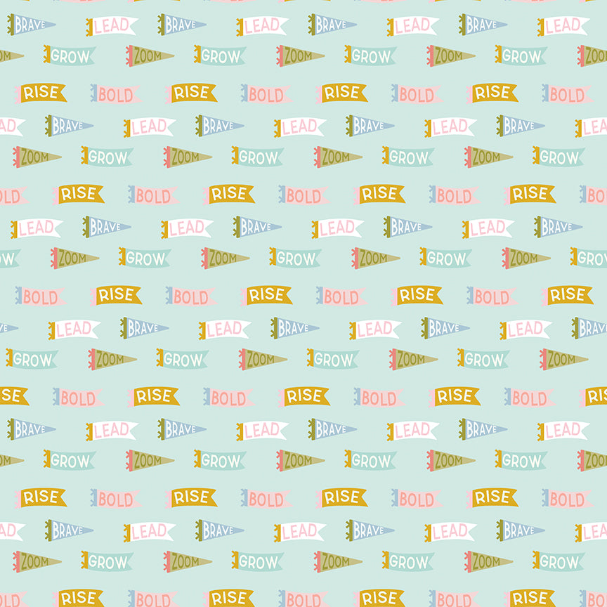 Fabric Riley Blake Songbird Brave Banners Brave Your Way by the Quarter Yard C18312-SONGBIRD
