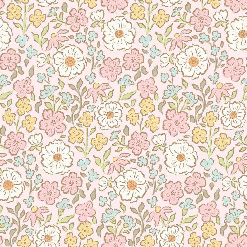 Fabric Riley Blake Pink Main Little Posies by the Quarter Yard C18320-PINK