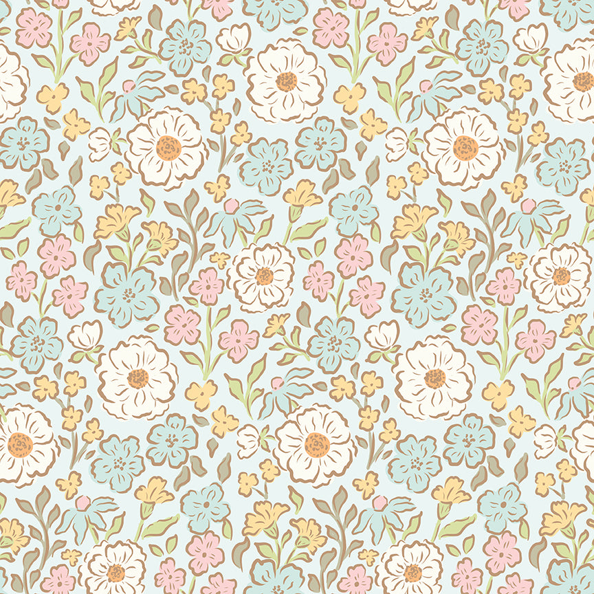 Fabric Riley Blake Powder Main Little Posies by the Quarter Yard C18320-POWDER