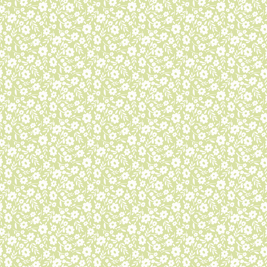 Fabric Riley Blake Green Floral Little Posies by the Quarter Yard C18322-GREEN