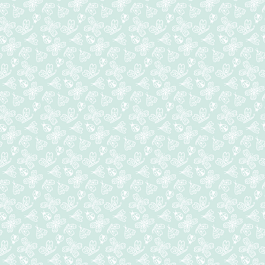 Fabric Riley Blake Aqua Butterflies Little Posies by the Quarter Yard C18323-AQUA