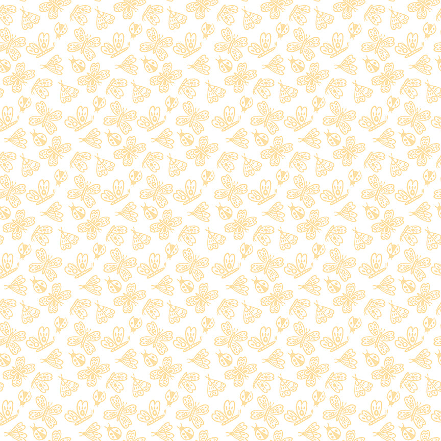 Fabric Riley Blake White Butterflies Little Posies by the Quarter Yard C18323-WHITE
