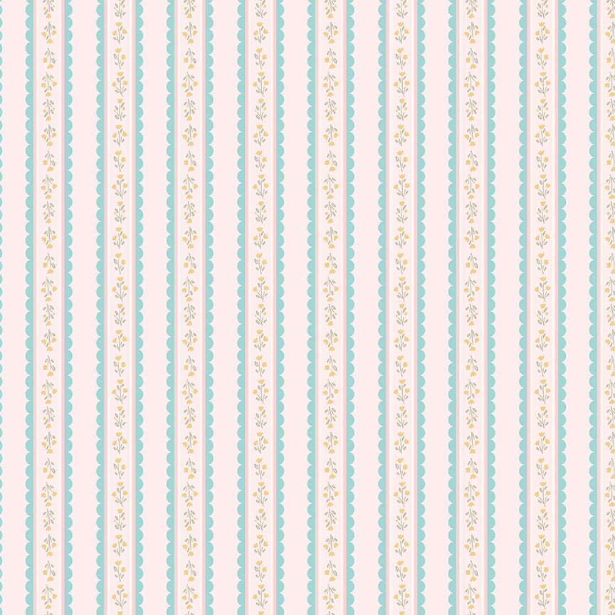 Fabric Riley Blake Pink Stripes Little Posies by the Quarter Yard C18324-PINK