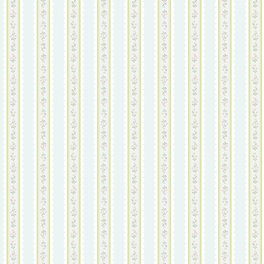 Fabric Riley Blake Powder Stripes Little Posies by the Quarter Yard C18324-POWDER