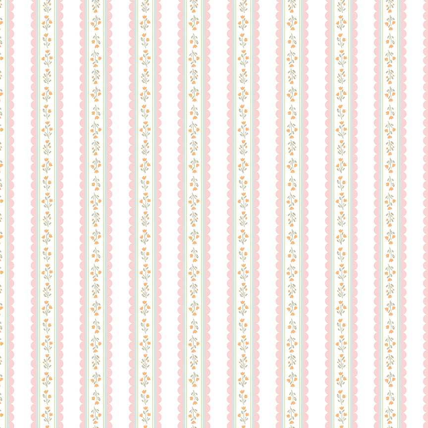 Fabric Riley Blake White Stripes Little Posies by the Quarter Yard C18324-WHITE