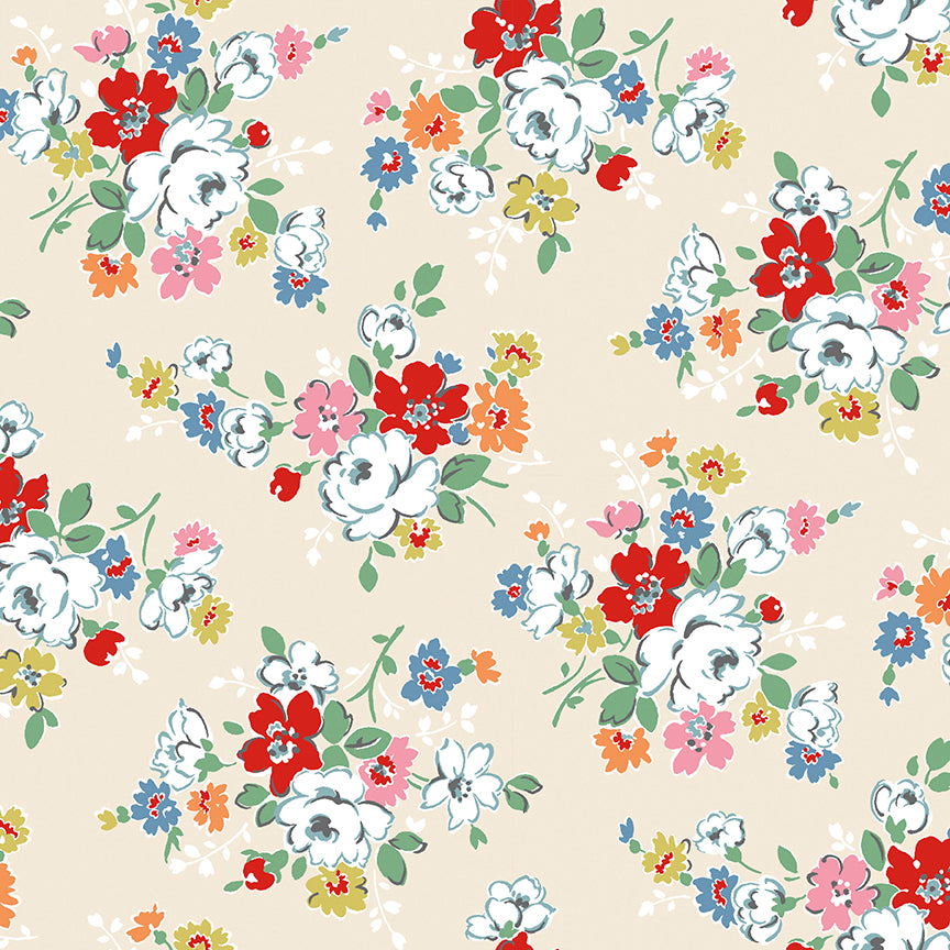 Fabric Riley Blake Cream Clifton Rose Cath Kidston Signature Collection by the Quarter Yard C18370-CREAM